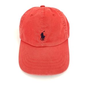 Vintage Polo Ralph Lauren Red Cotton Baseball Hat